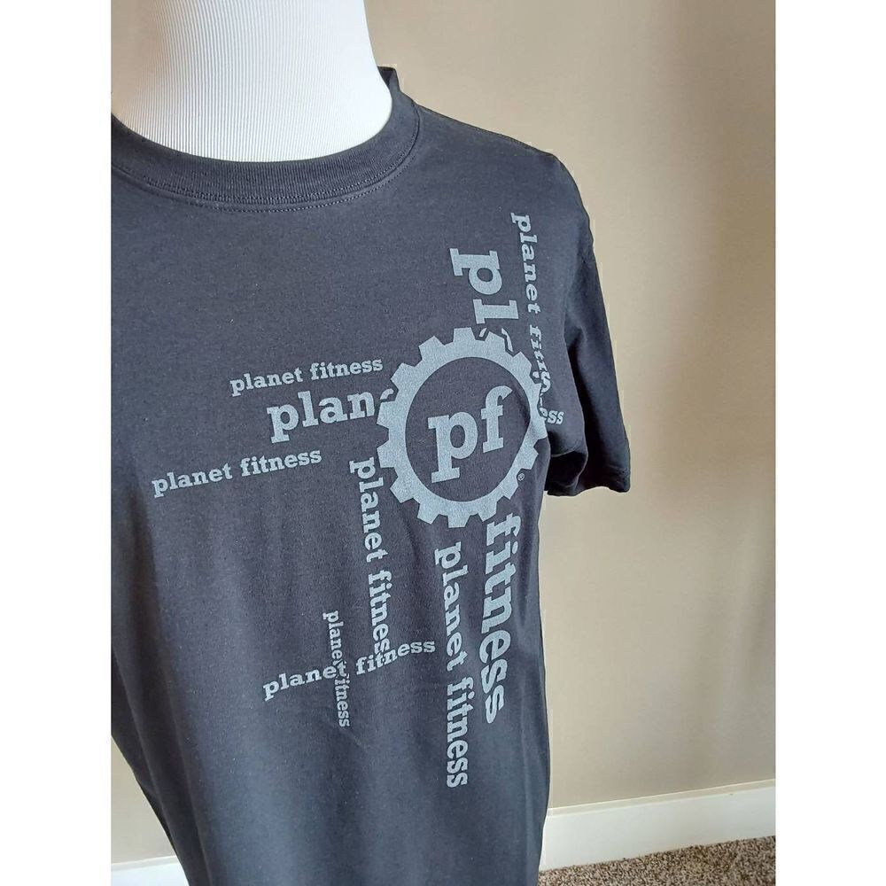 Planet Fitness Promo Tee Mens Sz L Black - Picture 2 of 4